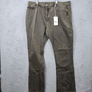 NWT MNML B355 Men's Gray Flare Leg Denim Distressed Button Fly Jeans Size 40x36
